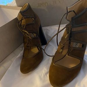 Jimmy choo Latch Suede Nappa Lace-up pumps